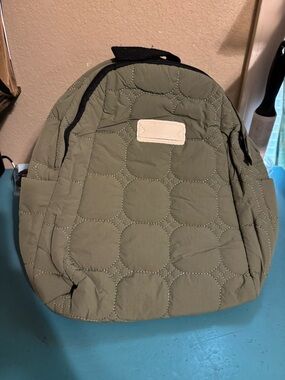 Quilted Green Backpack